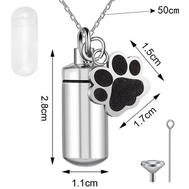 Modern Style Paw Print Titanium Steel Polishing Unisex Pendant Necklace