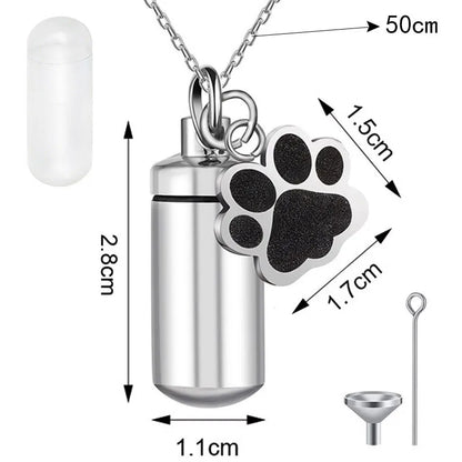 Modern Style Paw Print Titanium Steel Polishing Unisex Pendant Necklace