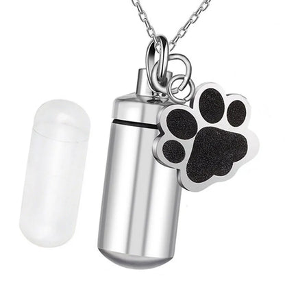 Modern Style Paw Print Titanium Steel Polishing Unisex Pendant Necklace