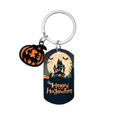 Modern Style Pumpkin Letter Stainless Steel Halloween Unisex Bag Pendant Keychain