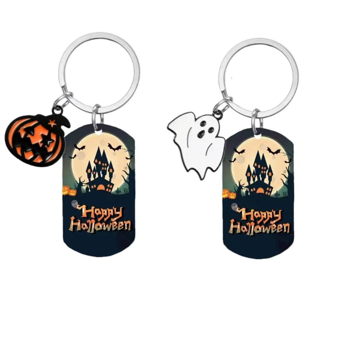 Modern Style Pumpkin Letter Stainless Steel Halloween Unisex Bag Pendant Keychain