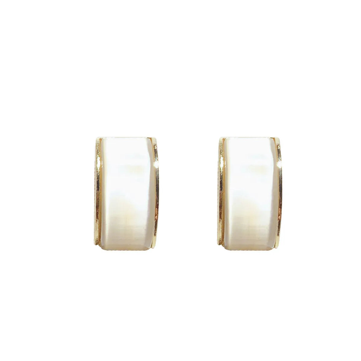 Modern Style Round Alloy Plating Inlay Opal Women's Ear Studs