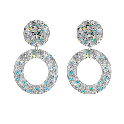 Modern Style Round Heart Shape Arylic Sequins Women's Drop Earrings