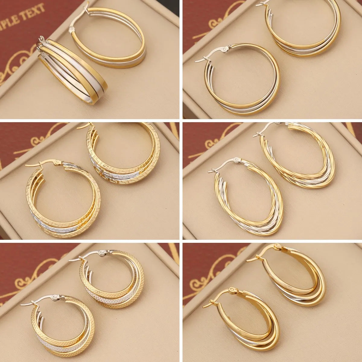 1 Pair Modern Style Round Plating Stainless Steel Earrings