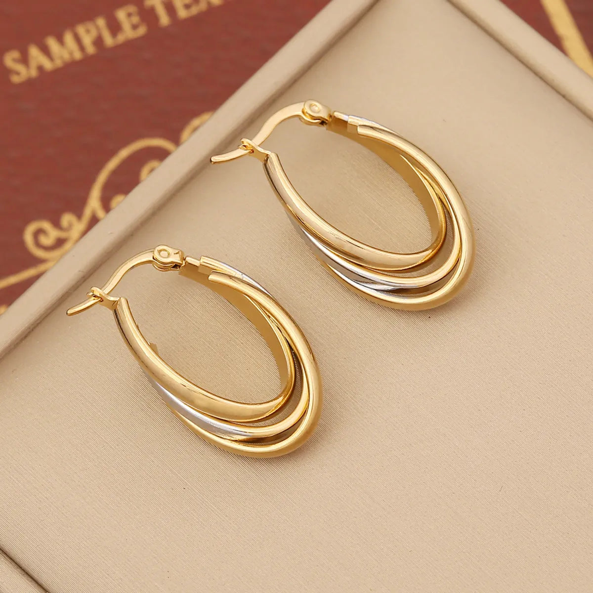 1 Pair Modern Style Round Plating Stainless Steel Earrings