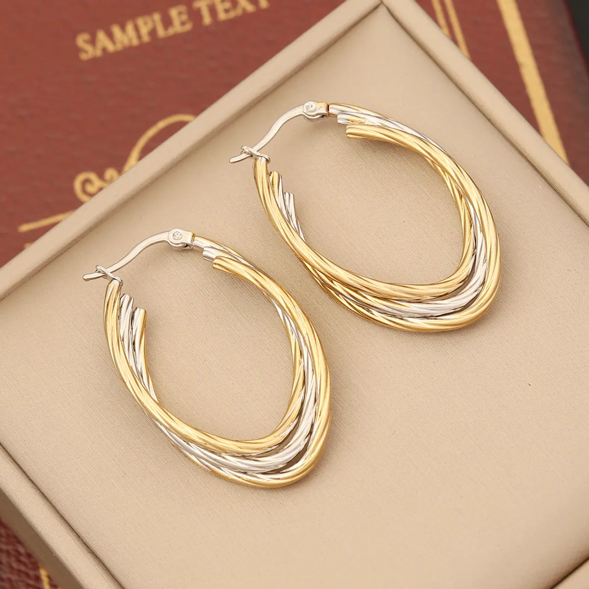 1 Pair Modern Style Round Plating Stainless Steel Earrings