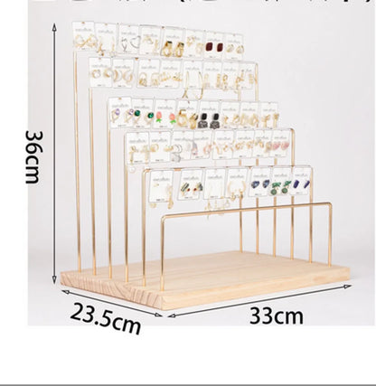 Modern Style Simple Style Classic Style Geometric Wood Metal Iron Jewelry Display Jewelry Rack