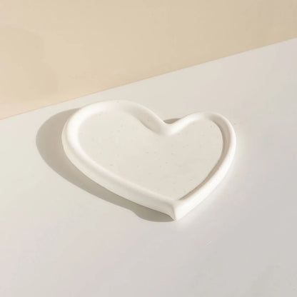 Modern Style Simple Style Clouds Heart Shape Solid Color Ceramics Jewelry Display Storage Tray Jewelry Tray