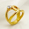 304 Stainless Steel 14K Gold Plated Modern Style Simple Style Commute Plating Inlay Lines Zircon Rings