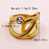 304 Stainless Steel 14K Gold Plated Modern Style Simple Style Commute Plating Inlay Lines Zircon Rings