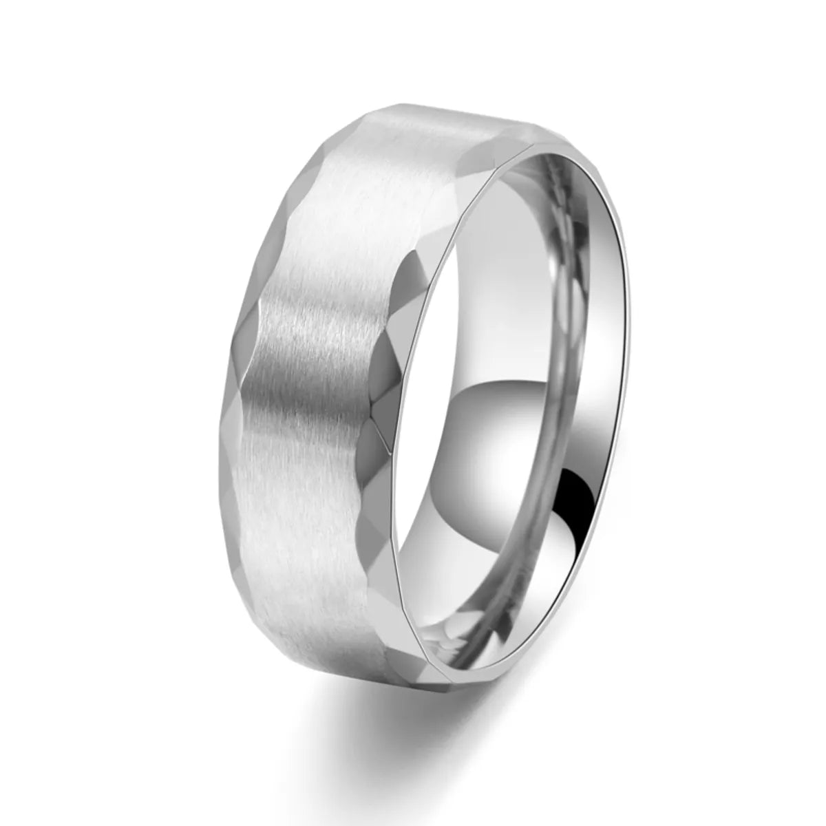 Modern Style Simple Style Commute Round Solid Color 304 Stainless Steel Men'S Rings