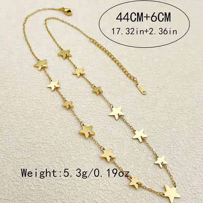 Modern Style Simple Style Commute Star Stainless Steel Plating Gold Plated Necklace