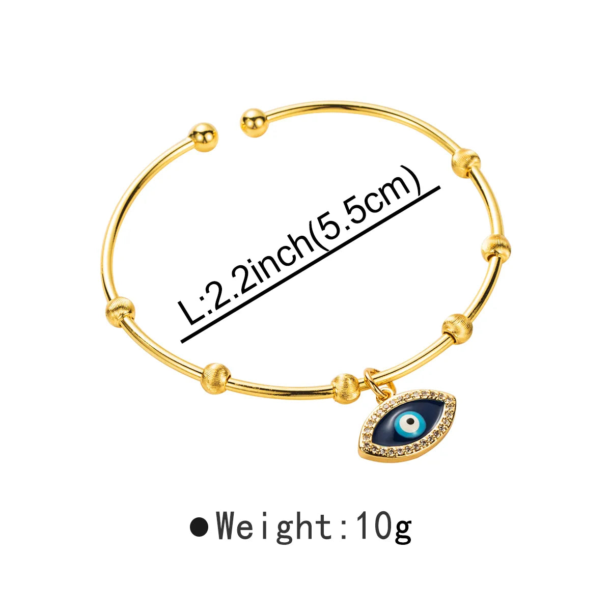 Modern Style Simple Style Devil'S Eye Copper Zircon Bangle In Bulk