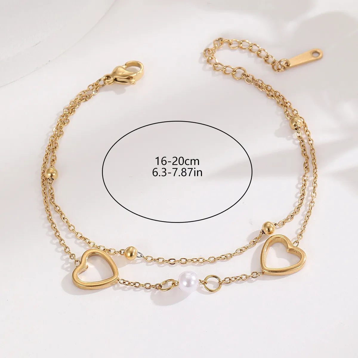 Modern Style Simple Style Heart Shape 304 Stainless Steel Bracelets In Bulk