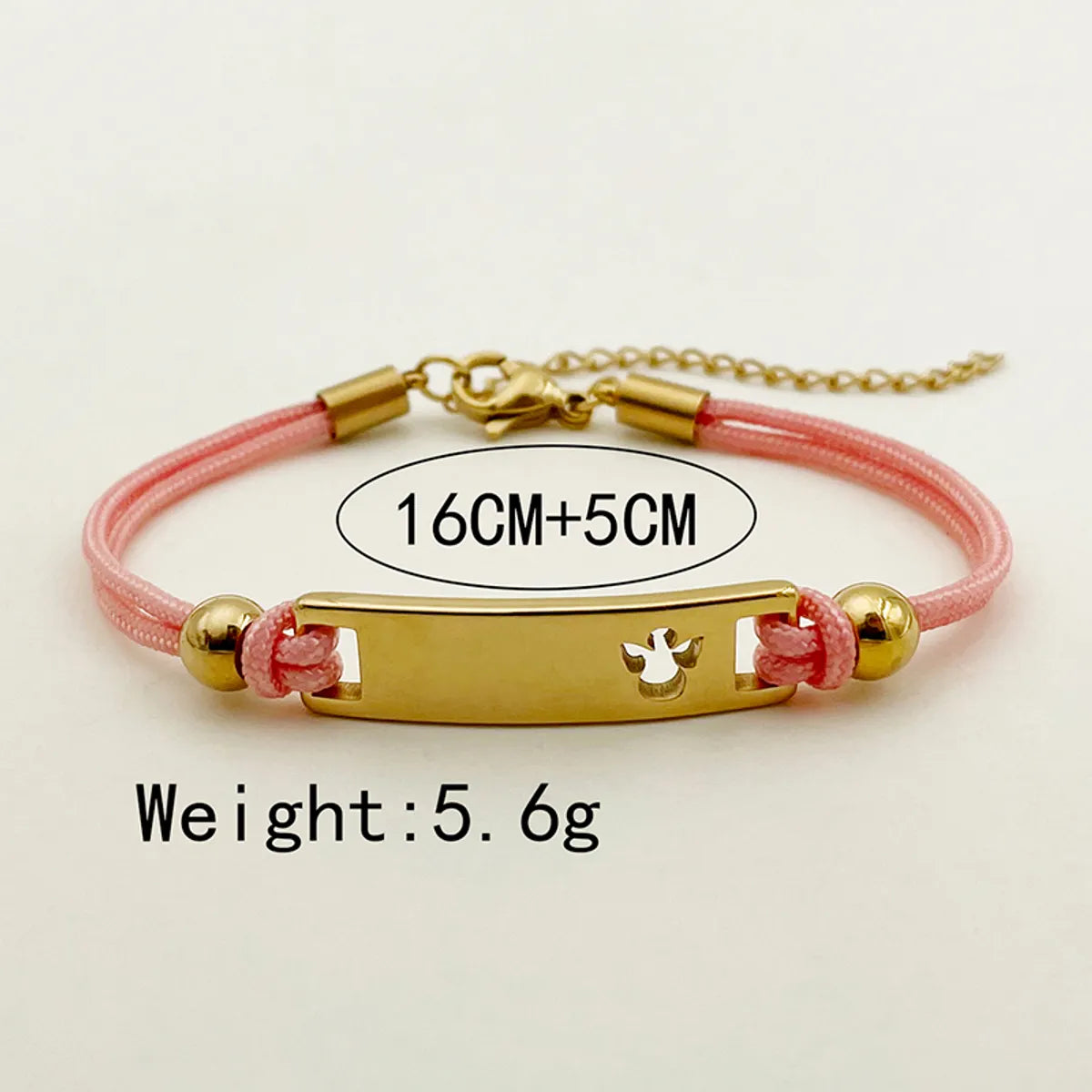 Wholesale Jewelry Modern Style Simple Style Rectangle 304 Stainless Steel Rope Gold Plated Plating Hollow Out Bracelets