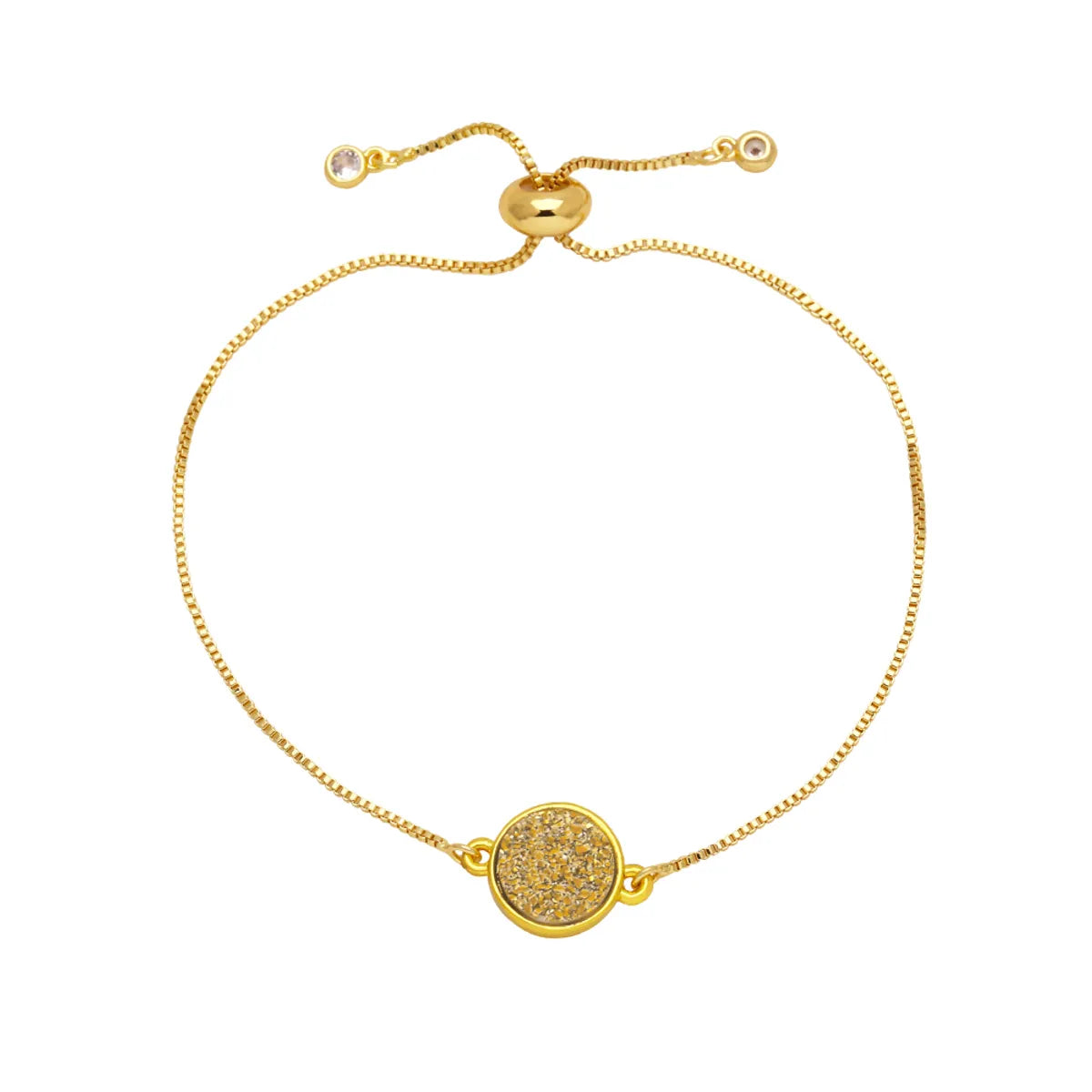 Modern Style Simple Style Round Copper Plating 18k Gold Plated Bracelets