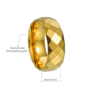 Modern Style Simple Style Solid Color 304 Stainless Steel Gold Plated Men'S Rings