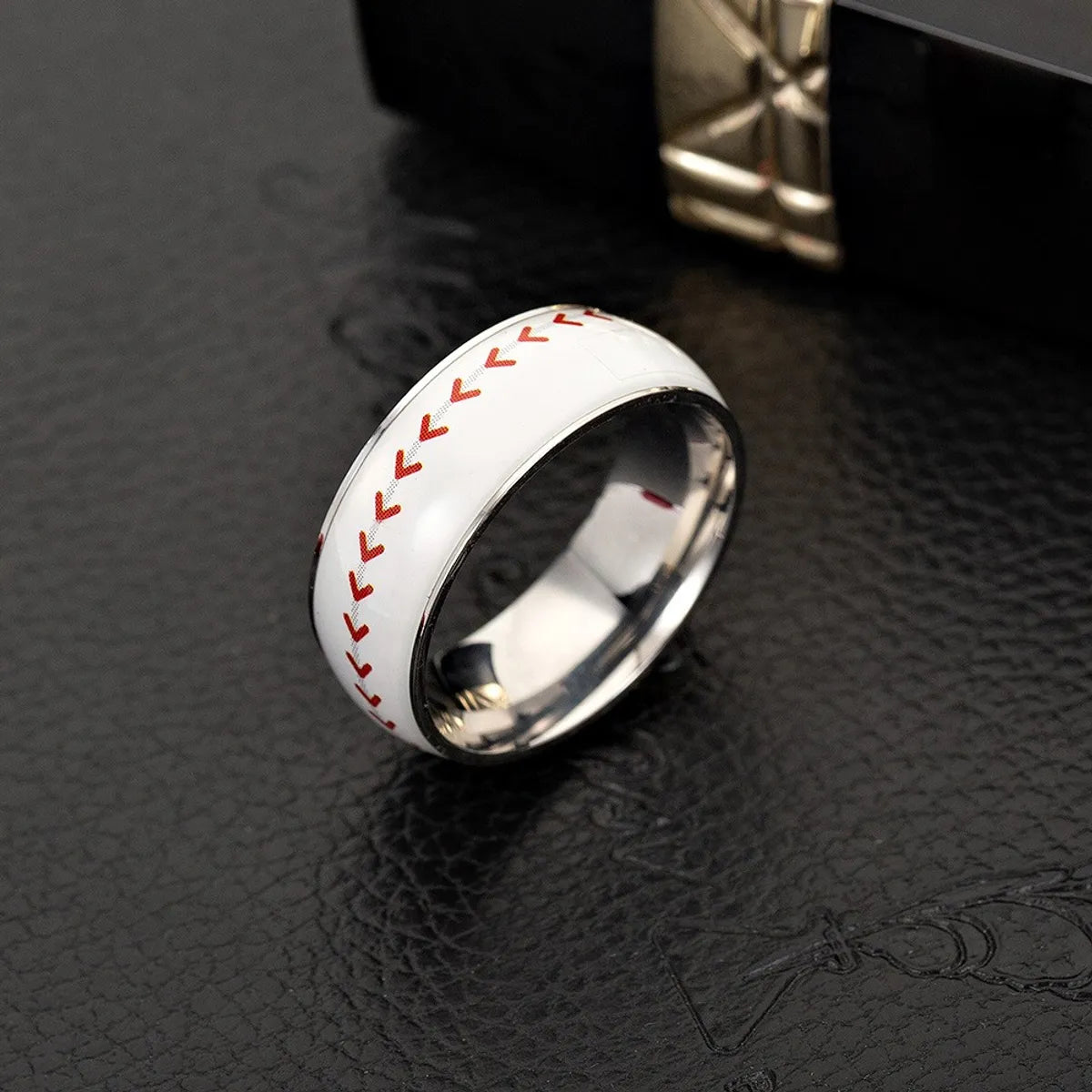 Modern Style Simple Style Solid Color 304 Stainless Steel Men'S Rings