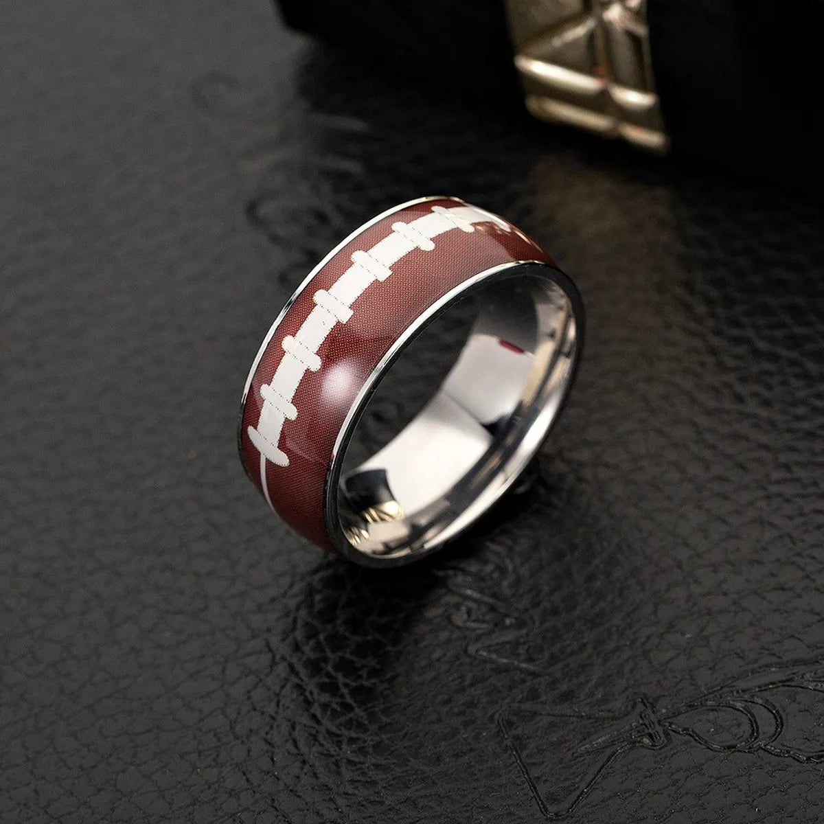 Modern Style Simple Style Solid Color 304 Stainless Steel Men'S Rings