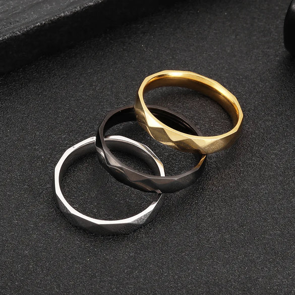 Modern Style Simple Style Solid Color 304 Stainless Steel Plating Gold Plated Women'S Rings