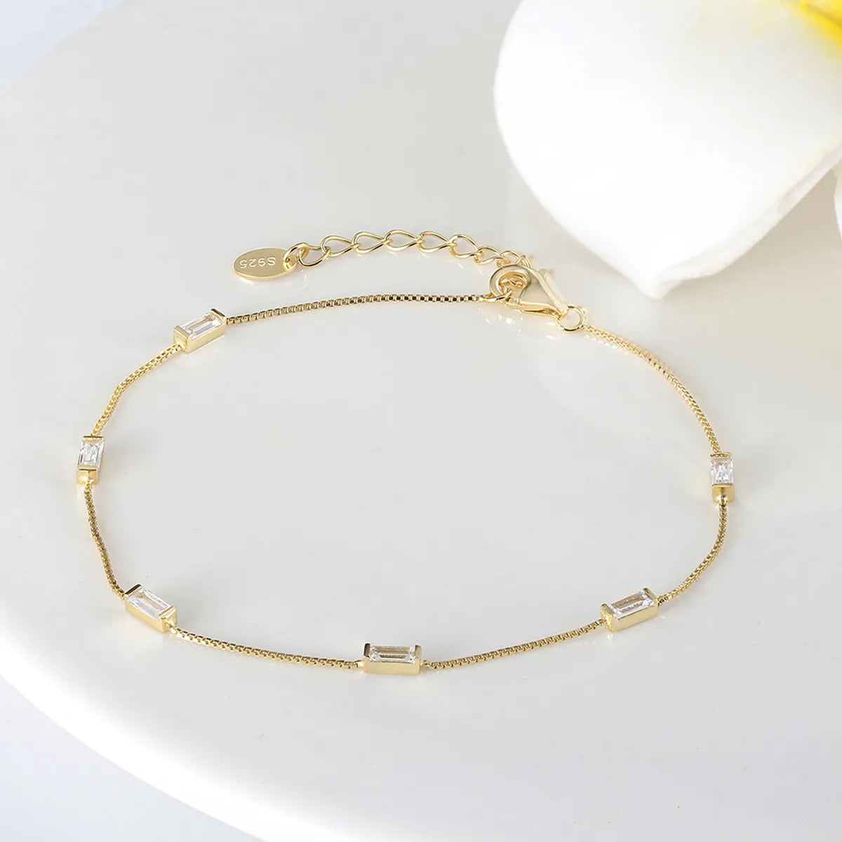 Modern Style Simple Style Solid Color Sterling Silver Plating 14k Gold Plated White Gold Plated Silver Plated Bracelets