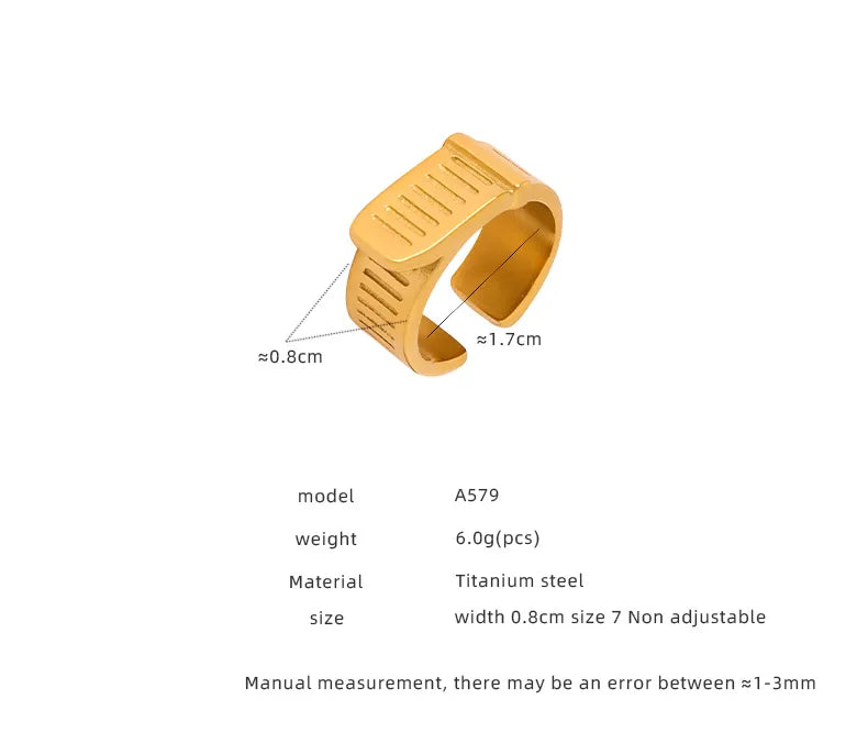 Wholesale Jewelry Modern Style Simple Style Solid Color Titanium Steel 18K Gold Plated Plating Open Rings