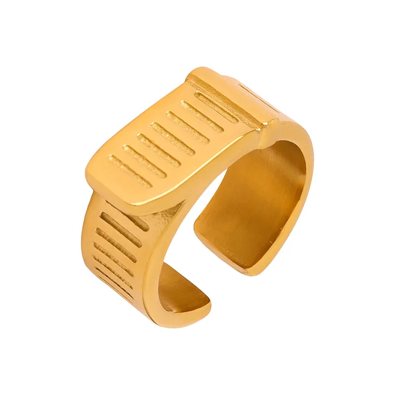 Wholesale Jewelry Modern Style Simple Style Solid Color Titanium Steel 18K Gold Plated Plating Open Rings