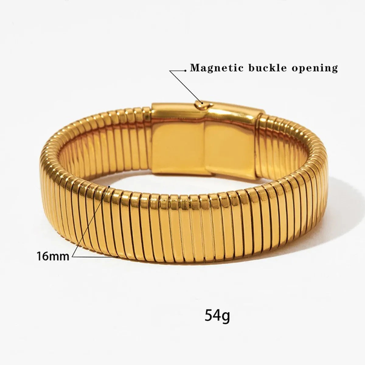 Modern Style Solid Color 304 Stainless Steel 16K Gold Plated White Gold Plated Gold Plated Bangle In Bulk