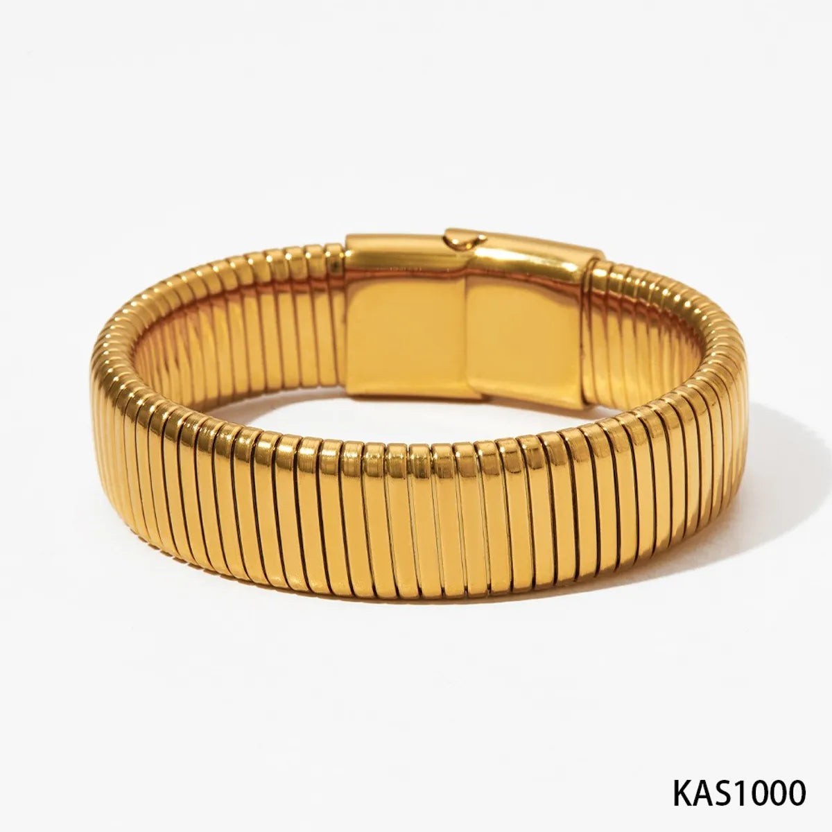 Modern Style Solid Color 304 Stainless Steel 16K Gold Plated White Gold Plated Gold Plated Bangle In Bulk