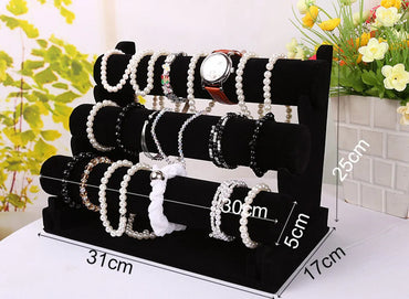 Modern Style Solid Color Flannel Jewelry Rack