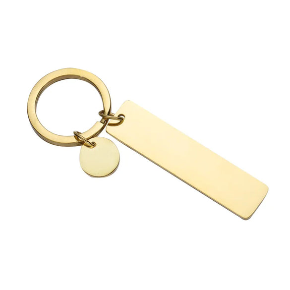 Modern Style Customization Laser Engraving Solid Color Stainless Steel Plating Women'S Bag Pendant Keychain