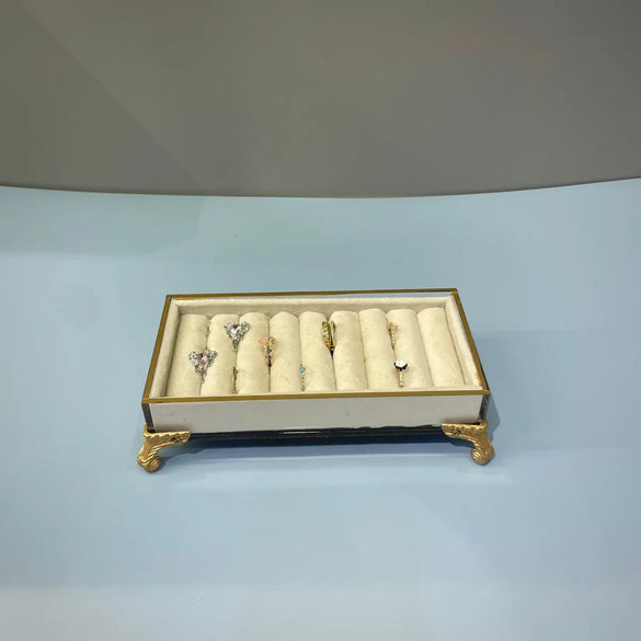 Modern Style Solid Color Velvet Metal Jewelry Rack