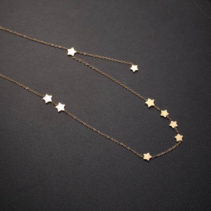 Modern Style Star Stainless Steel Polishing Plating Gold Plated Necklace