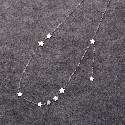 Modern Style Star Stainless Steel Polishing Plating Gold Plated Necklace