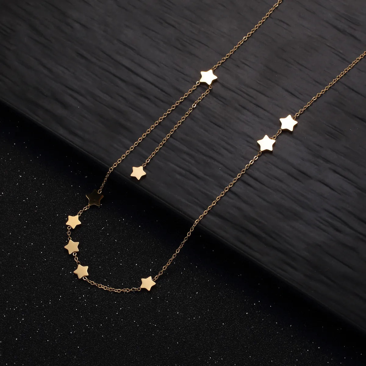 Modern Style Star Stainless Steel Polishing Plating Gold Plated Necklace