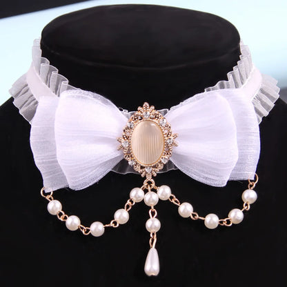 Modern Style Streetwear Bow Knot Alloy Lace Women's Choker