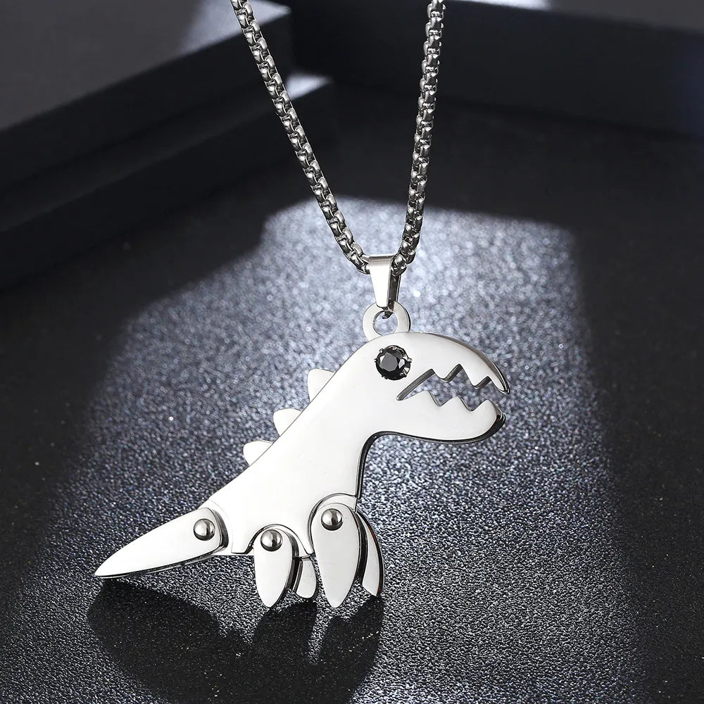 Modern Style Streetwear Dinosaur 304 Stainless Steel Polishing 18K Gold Plated Unisex Pendant Necklace