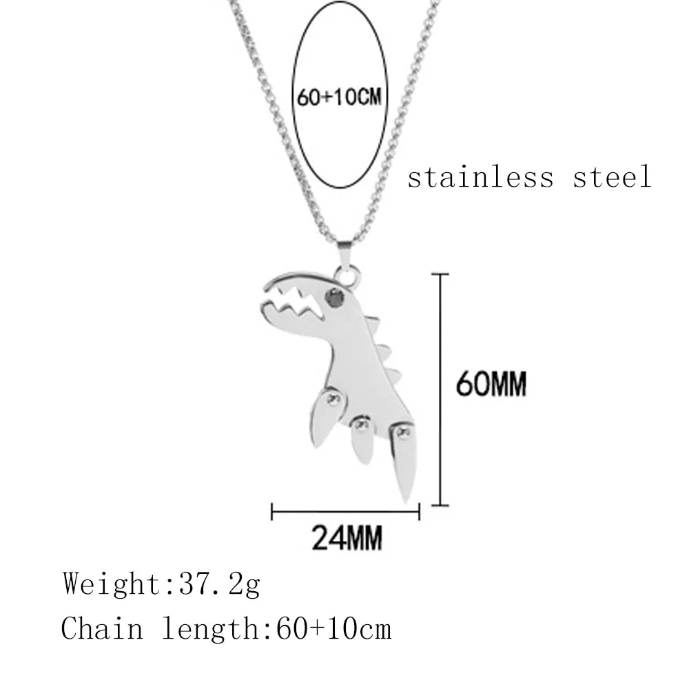 Modern Style Streetwear Dinosaur 304 Stainless Steel Polishing 18K Gold Plated Unisex Pendant Necklace