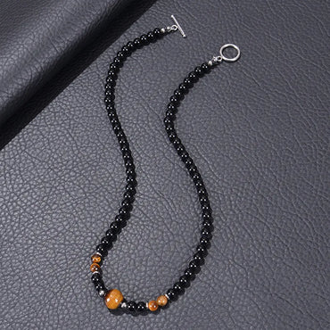 Modern Style Streetwear Geometric Tiger Eye Obsidian Unisex Necklace