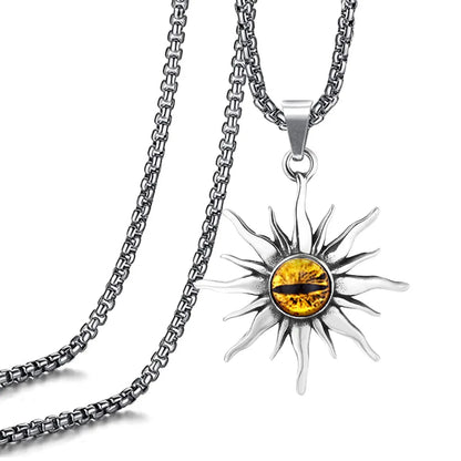 Modern Style Sun Stainless Steel Alloy Plating Men's Pendant Necklace