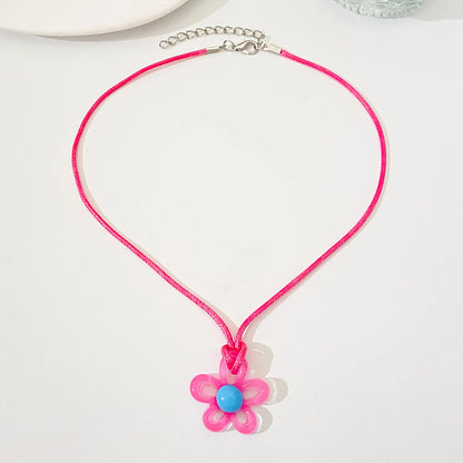 Modern Style Sweet Flower Arylic Wholesale Pendant Necklace