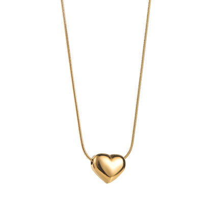 Modern Style Sweet Simple Style Heart Shape Stainless Steel Pendant Necklace