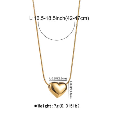 Modern Style Sweet Simple Style Heart Shape Stainless Steel Pendant Necklace