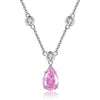 Modern Style Water Droplets Sterling Silver Plating Inlay Zircon Pendant Necklace