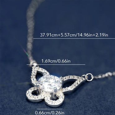 Moissanite Cable Chain Hollow Out Inlay Butterfly GRA Certificate Necklace