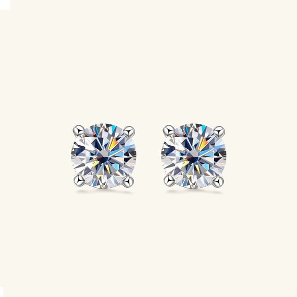 Moissanite Earrings Girls S925 Silver Geometric Electroplating Jewelry