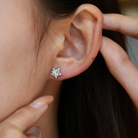Moissanite Earrings S925 Silver Star Fashion Jewelry For Girls