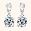 Moissanite Earrings S925 Sterling Silver Geometric High Sense Electroplating For Women