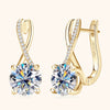 Moissanite Earrings S925 Sterling Silver Geometric High Sense Electroplating For Women