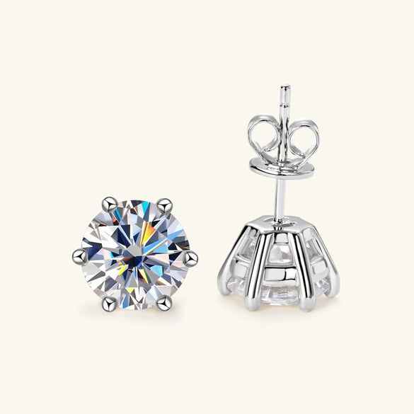 Moissanite Earrings Silver Geometric Electroplating For Girls High Sense